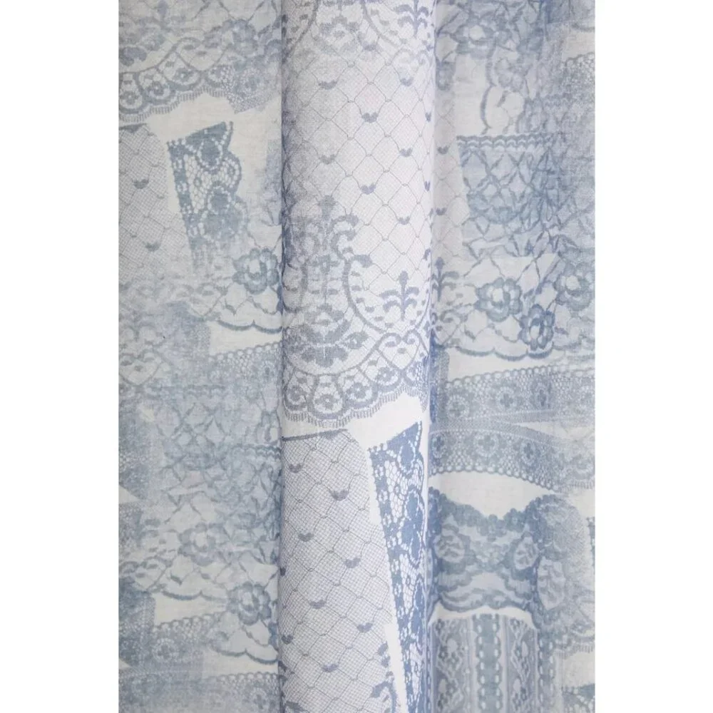 Urban Outfitters Torn Lacey Shower Curtain Blue Floral 72in x 72in